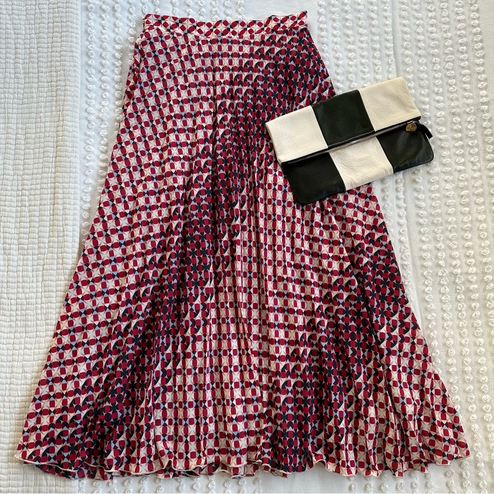 Anthropologie Maeve Hildi Pleated Midi Skirt Size XS
